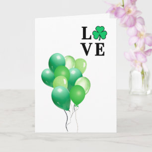 Irland Irländska KÄRLEK Grön Ballong Kul Kort