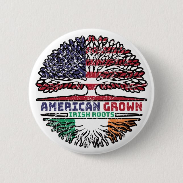 Irland Irländska USA Förenta staterna Förenta Stat Knapp (Framsida)