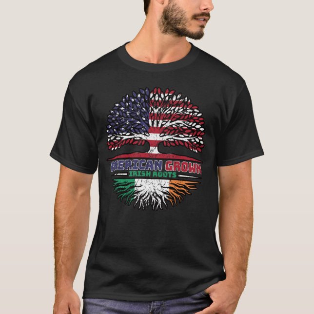 Irland Irländska USA Förenta staterna Förenta Stat T Shirt (Framsida)