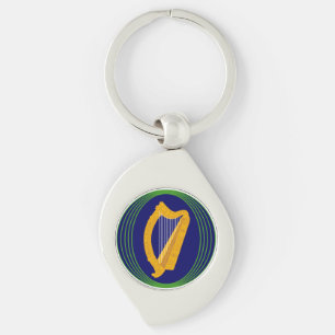 Irland Jackar Arm Logotyp Swirl Silverfärgad Nyckelring