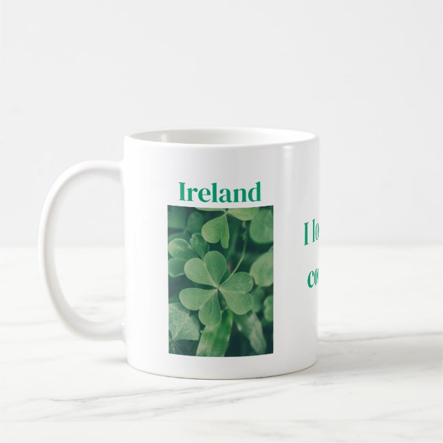 Irland, jag älskar mitt land kaffemugg (Vänster)
