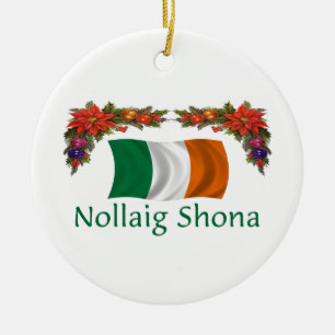 Irland jul julgransprydnad keramik