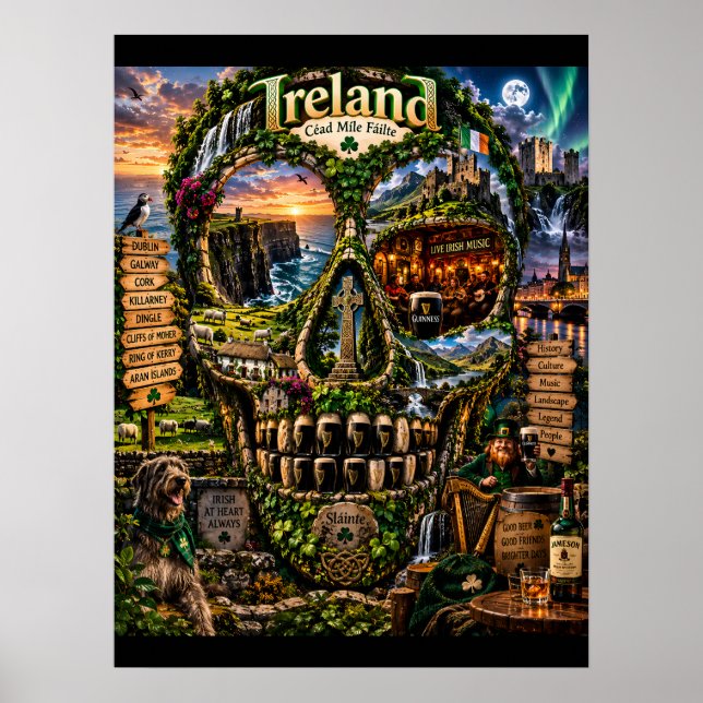 Irland Kallekonsttryck | State of Mind Poster (Framsidan)