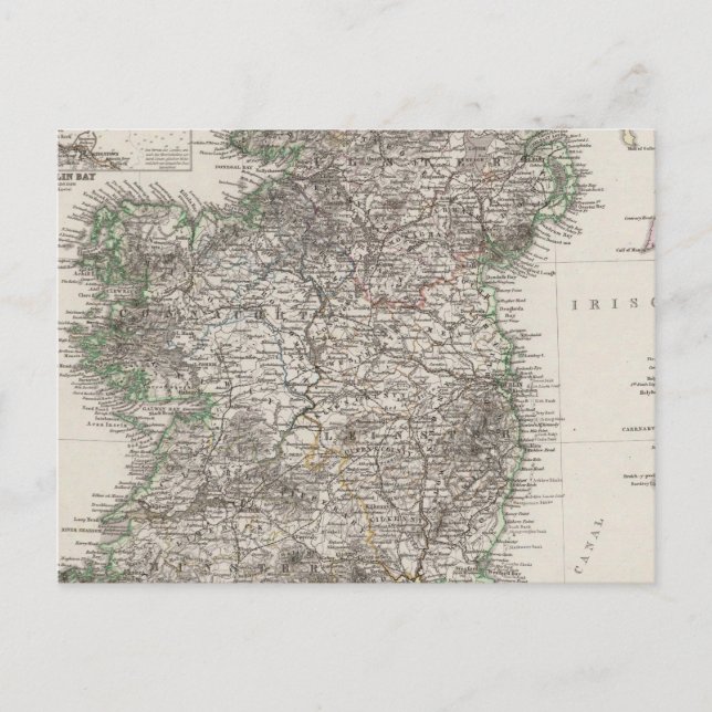 Irland Karta av Stieler Vykort (Framsida)