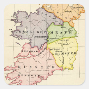 Irland karta fyrkantigt klistermärke