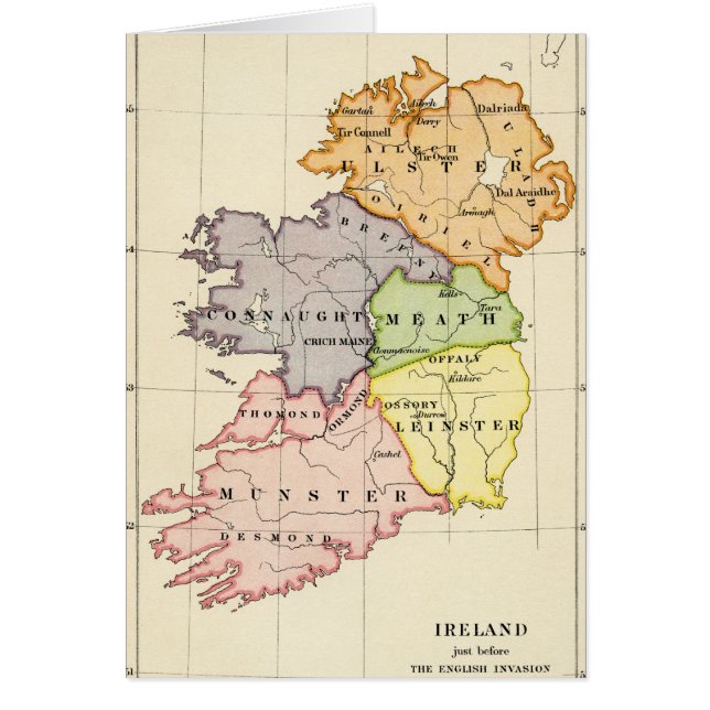 Irland karta hälsningskort (Framsidan)