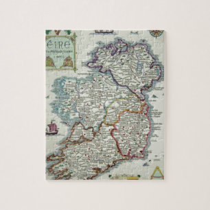 Irland Karta - Irish Eire Erin Historic Karta Pussel