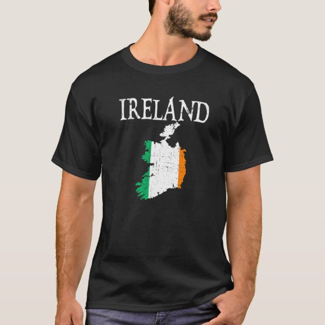 Irland karta Irland T Shirt (Framsida)
