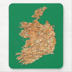 Irland karta Mousepad Musmatta