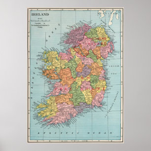 Irland karta poster