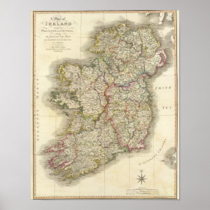 Irland karta poster