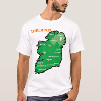 Irland karta tee shirt