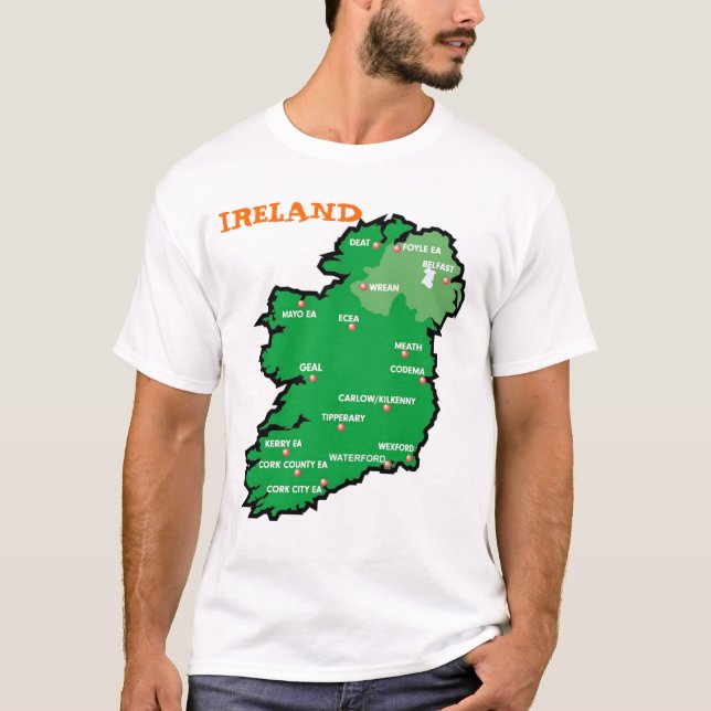 Irland karta tee shirt (Framsida)