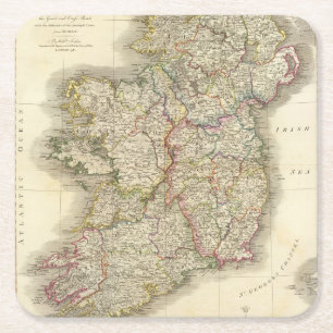 Irland karta underlägg papper kvadrat