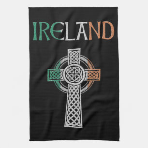 Irland Keltiskt Kors Handduk Kökshandduk
