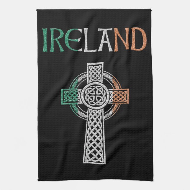 Irland Keltiskt Kors Handduk Kökshandduk (Vertikal)