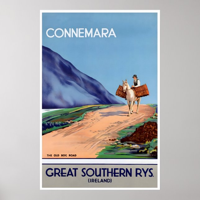 Irland Konst Connemara Resa Poster Iriskt Tryck (Framsidan)