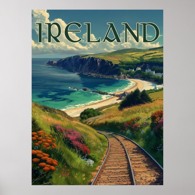Irland Kusten Vintage resor Poster (Framsidan)