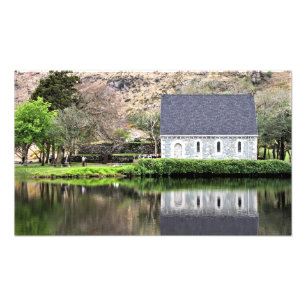 Irland, kyrka, stenmuren, Sjö, fotografi