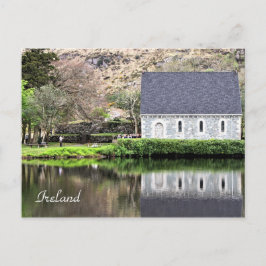 Irland, kyrka, stenmuren, Sjö, fotografi Vykort