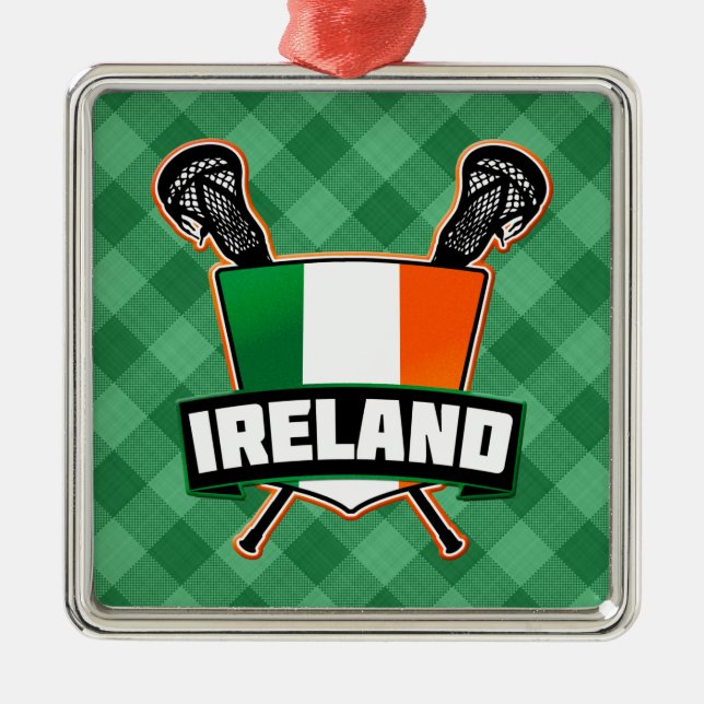 Irland Lacrosse Irish Julgransprydnad Metall (Framsidan)