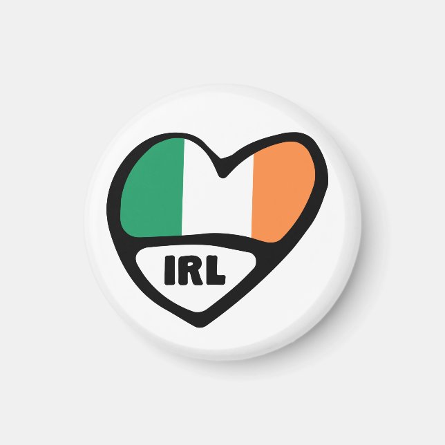 Irland Land Code Flagga Heart, IRL Magnet (Framsidan)