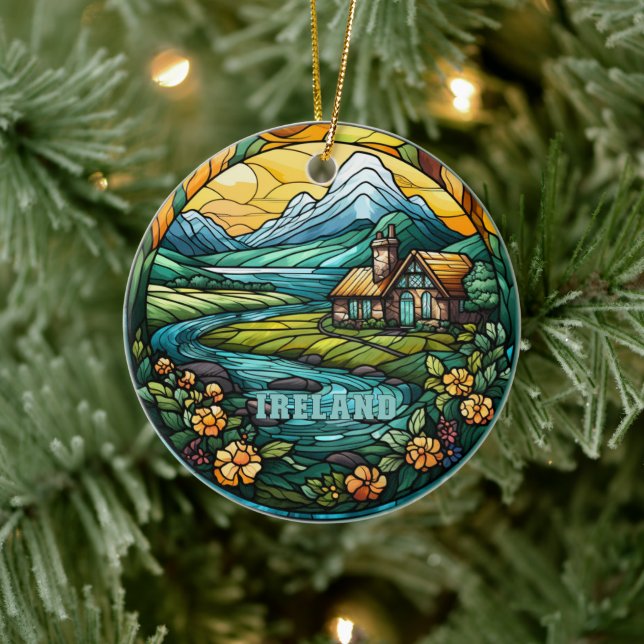 Irland Land House Souvenir Julgransprydnad Keramik (Träd)