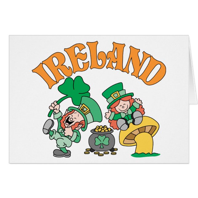 Irland leprechauns hälsningskort (Framsidan Horizontal)