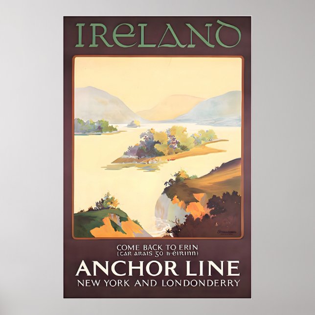 Irland Målning Irländsk Dekor Resa Affisch Konst (Framsidan)