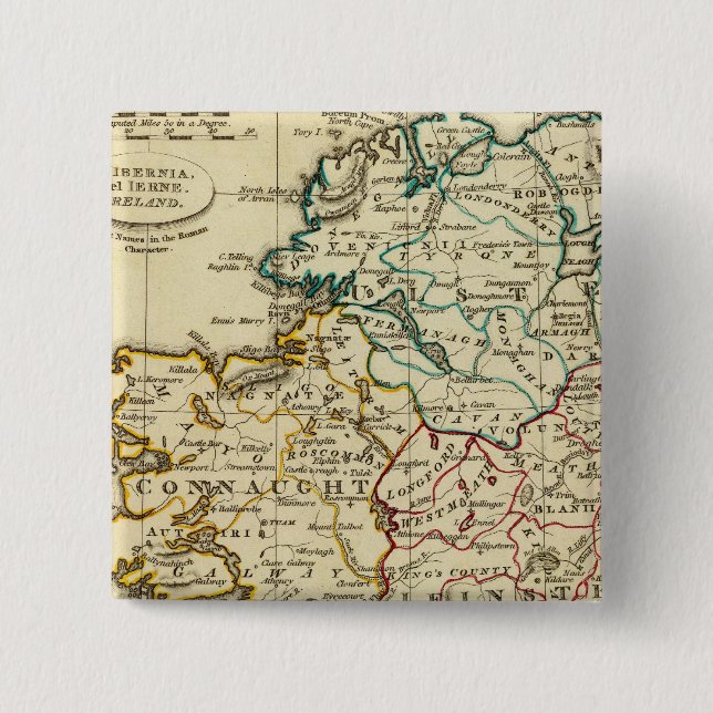 Irland med gränser knapp (Framsida)