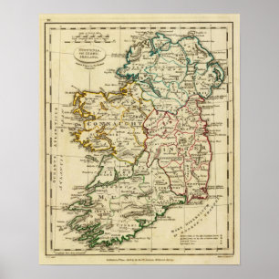 Irland med gränser poster