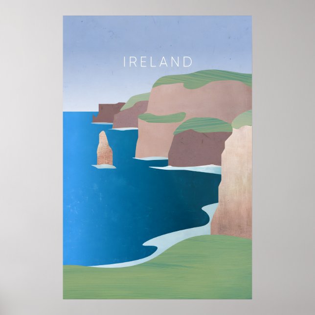 Irland Minimalistisk Resaaffisch Poster (Framsidan)