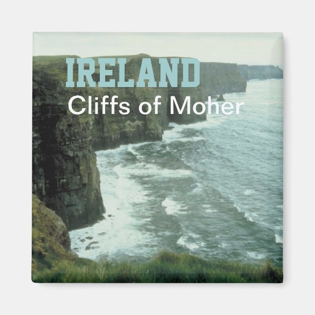 Irland Moher Cliffs Travel Photo Souvenir Magnet (Framsidan)