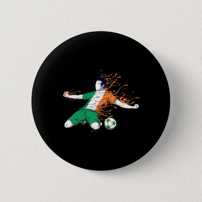 Irland National Fotboll - Irländsk Flagga Fotbolls Knapp (Framsida)