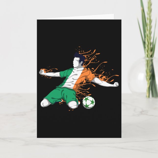 Irland National Fotboll - Irländsk Flagga Fotbolls Kort (Framsida)