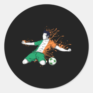 Irland National Fotboll - Irländsk Flagga Fotbolls Runt Klistermärke
