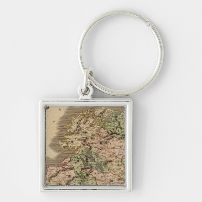 Irland norra fyrkantig silverfärgad nyckelring (Framsidan)