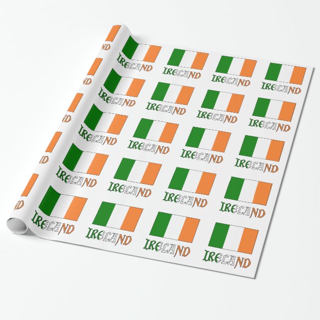 Irland och irländsk flagga presentpapper (Utrullad)