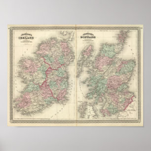 Irland och Skottland Poster