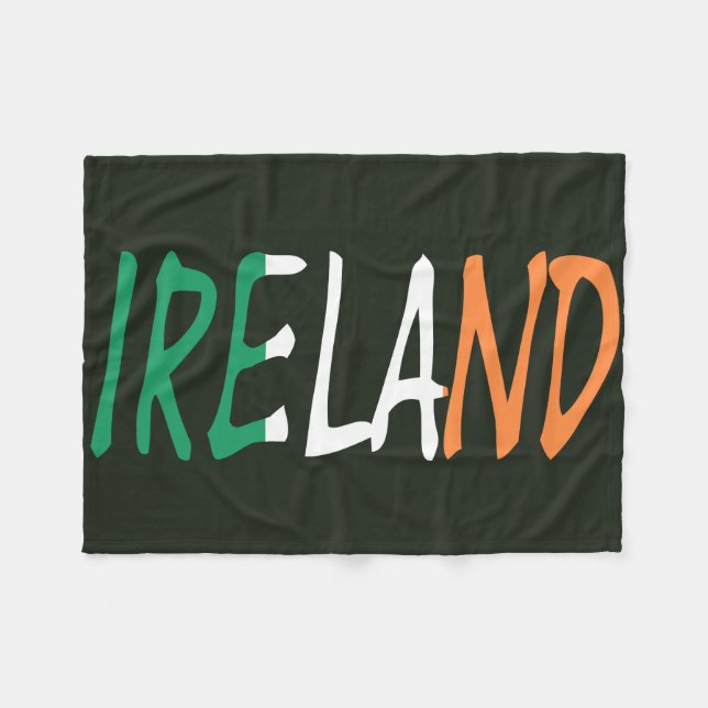 Irland överskattade irländska Flagga Fleecefilt (Framsidan (Horisontell))