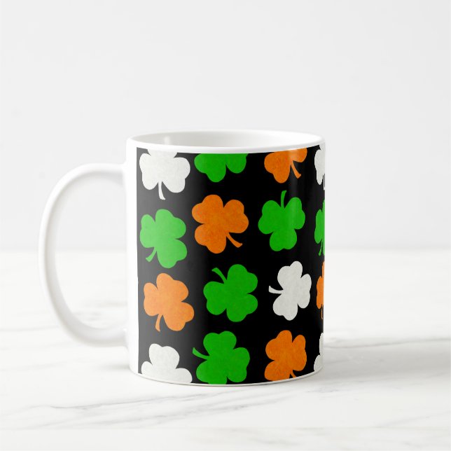 Irland Papercut Shamrocks - Black Coffee Mugg (Vänster)