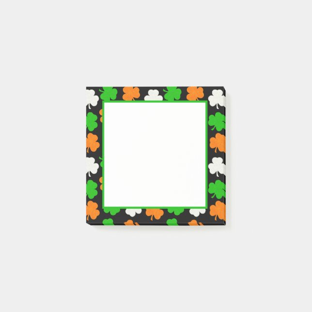 Irland Papercut Shamrocks - Black Notes Post-it Block (Framsida)