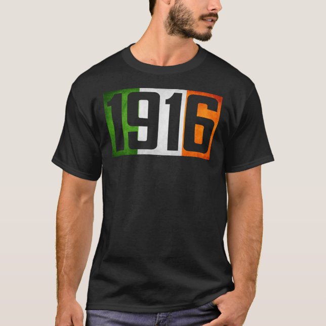Irland Påsk Stigning 1916 Irländska upproret flagg T Shirt (Framsida)