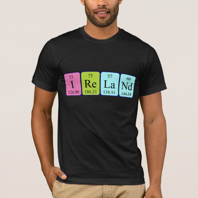 Irland, periodisk bord namn-skjorta t shirt (Framsida)