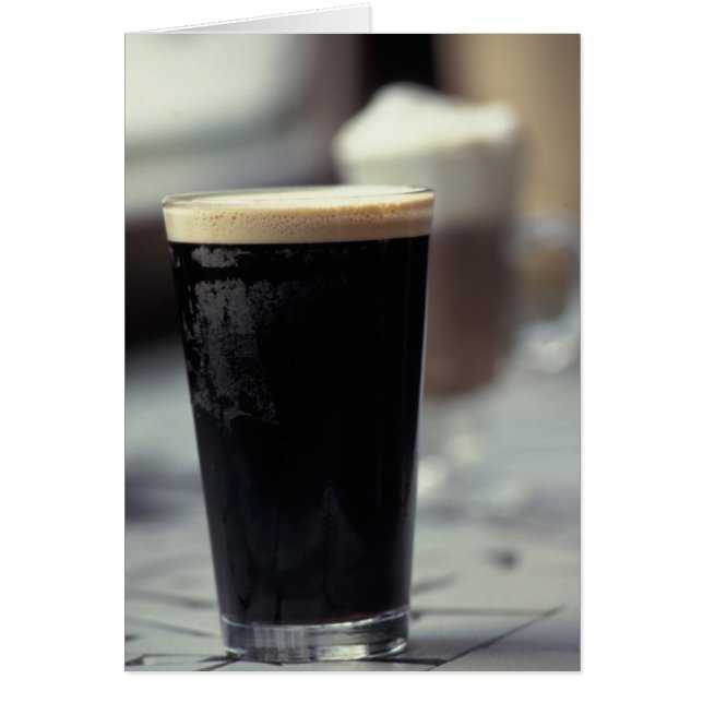Irland. Pint av stout. Hälsningskort (Framsidan)