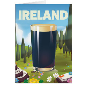 Irland Pint Resaaffisch Hälsningskort