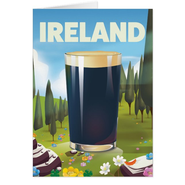 Irland Pint Resaaffisch Hälsningskort (Framsidan)
