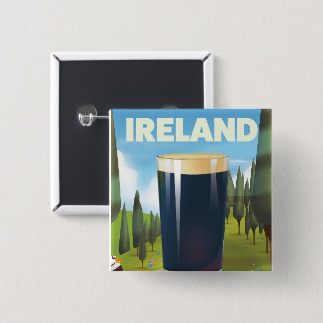 Irland Pint Resaaffisch Knapp (Framsida & baksida)