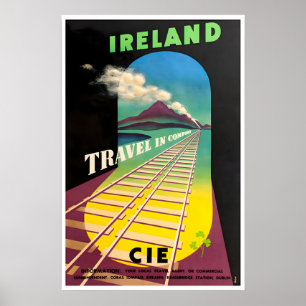 Irland Resa Poster Iriskt Konst CIE Järnvägs Tryck