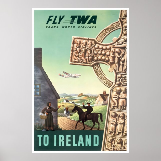 Irland Resa Poster TWA Tryck Irländsk Ar (Framsidan)